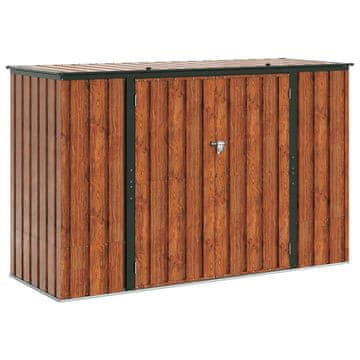 Vidaxl Škatla za shranjevanje v vrtu Rjava 214 x 82 x 132 cm Jeklo