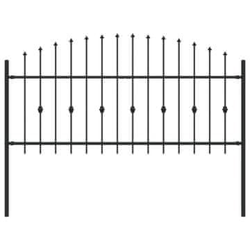 Vidaxl Vrh z bodicami Asten Črna 200 x 130 cm Prašno lakirano jeklo