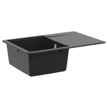 Vidaxl Umivalnica Črna 670 x 460 mm Granit