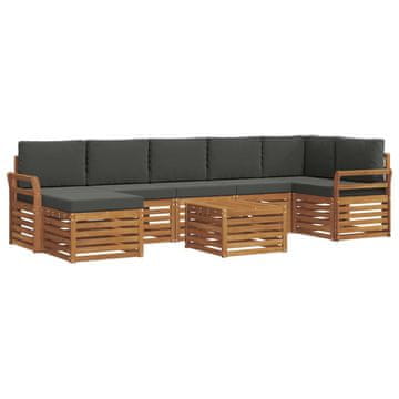 Vidaxl Zunanja garnitura za sedenje 8 szt. Naravna in antracitna