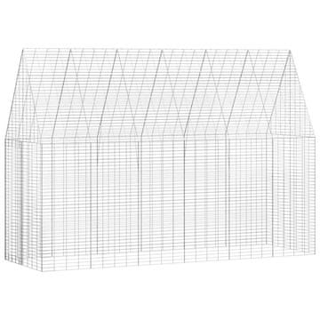 Vidaxl Kletka za zajce srebrna 300 x 100 x 210 cm Cinkana jeklena