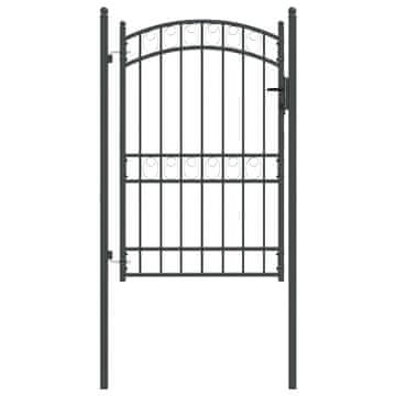 Vidaxl Ograjna vrata EMMEN 200 x 100 cm Jeklo s prašnim premazom Siva