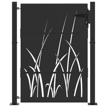 Vidaxl Vrtna vrata Črna 110 x 155 cm Jeklo s prašnim premazom