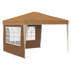 Vidaxl Zložljivi šotor za zabave 288 x 288 x 245 cm Bež Oxford tkanina