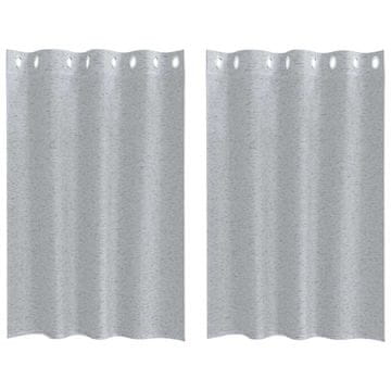 Vidaxl Voile zavesa z zavesami 2 szt. Temno siva 140 x 140 cm Poliester