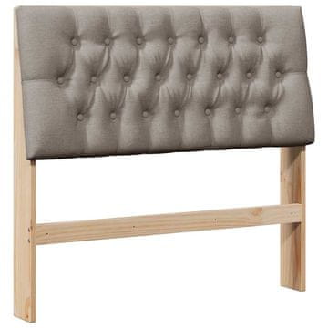 Vidaxl Tapecirano vzglavje Taupe 100 cm Masivno borovo les