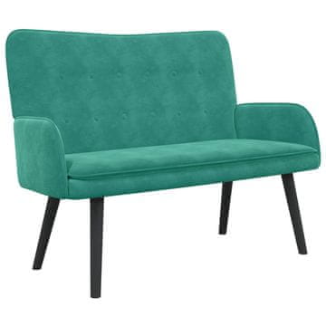 Vidaxl Kavč za 2 osebi Turkizna 115 x 61 x 87 cm Žamet