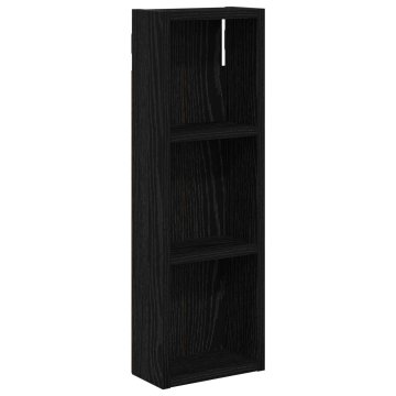 Vidaxl Kopalna stenska omarica Črni Hrast 20 x 10 x 60,5 cm