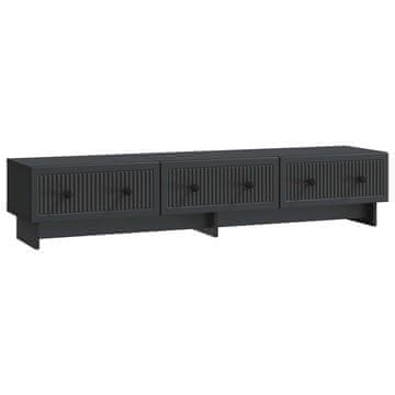 Vidaxl TV omarica s predalom Črna 147 x 34,5 x 30 cm Inženirski les