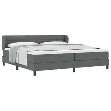 Vidaxl Postelja z vzmetnico z vzmetnico Temno siva 200 x 200 cm blago