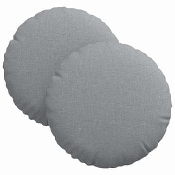 Vidaxl Sedežne blazine 2 szt. Svetlo siva Ø30 x 13 cm blago