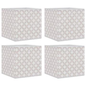 Vidaxl Škatle za shranjevanje 4 kosi krem 32x32x32 cm blago
