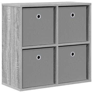 Vidaxl Strani šal s predalom Siva Sonoma 59,5 x 27 x 57 cm