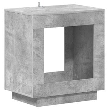 Vidaxl Stranska miza Betonsko siva 60 x 40 x 65 cm Inženirski les