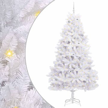 Vidaxl Umetno Zložljivo Božično Drevo Bela 240 cm PVC in jeklo