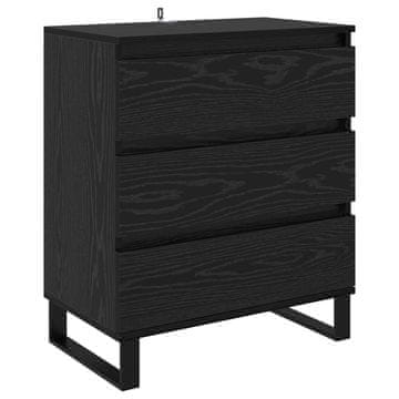 Vidaxl Strani šal Črna Orehovina 60 x 35 x 70 cm Konstruiran les