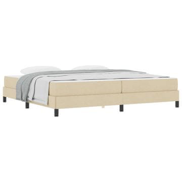 Vidaxl Postelja z vzmetnico z vzmetnico krema 200 x 200 cm blago