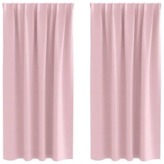 Vidaxl Zavese za zatemnitev z obroči 2 szt. Baby roza 175 x 140 cm