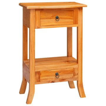 Vidaxl Konzolna miza s predalom Naravna 50,5 x 30 x 75,5 cm