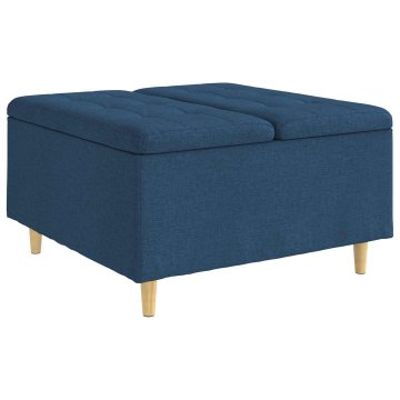 Vidaxl Ottoman s shranjevanjem Modra 80 x 80 x 45 cm blago