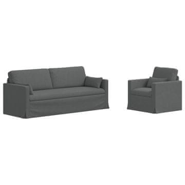 Vidaxl Kavčna garnitura 2 szt. Temno siva 198 x 78 x 80 cm blago
