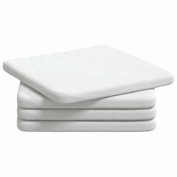 Vidaxl Sedežne blazine 4 szt. Bela 40 x 40 x 3 cm blago
