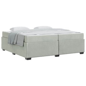 Vidaxl Konstrukcija postelje Svetlo siva 200 x 200 cm blago