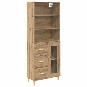 Vidaxl Visok predalnik Umetni hrast 69,5 x 34 x 180 cm Konstruiran les