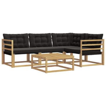 Vidaxl Zunanja garnitura za sedenje 5 szt. Bela in črna 79 x 79 x 37 cm