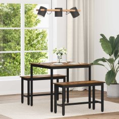 Vidaxl Jedilne mize 80 x 80 x 75 cm Inženirski les Dimljen hrast