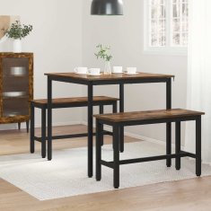 Vidaxl Jedilne mize 80 x 80 x 75 cm Inženirski les Dimljen hrast