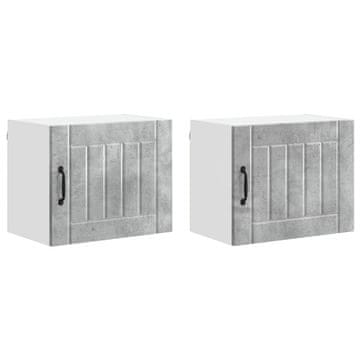 Vidaxl Omarica na steni LUCCA 2 szt. Betonsko siva 50 x 31 x 40 cm