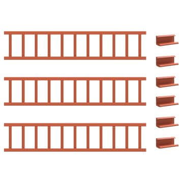 Vidaxl Snežni varovalni sistem za strehe Rdeča 300 x 2,5 x 20 cm Jeklo