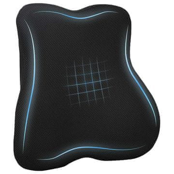 Vidaxl Vzglavnik za hrbet Črna Spominska pena 40 x 40 x 11 cm