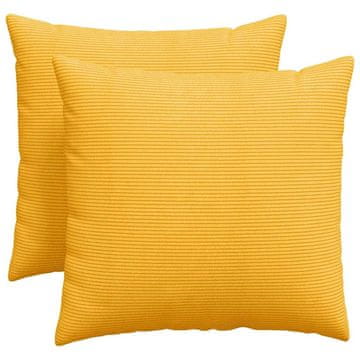 Vidaxl Blazine za kavč 2 szt. Svetlo rumena 50 x 50 cm Žametna tkanina