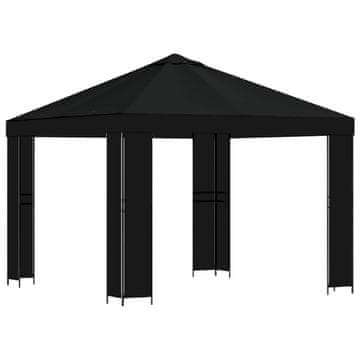 Vidaxl Paviljon 3 x 3 m Črna Poliester in jeklo 190 gsm