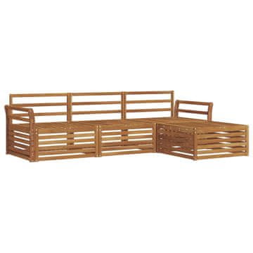 Vidaxl Zunanja garnitura za sedenje Naravna 254 x 162,5 x 73 cm