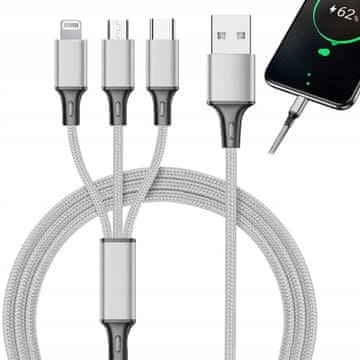 Verkgroup 3v1 USB kabel za telefon Lightning kabel iPhone Micro USB 120cm