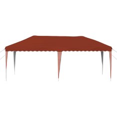 Vidaxl Zložljivi šotor za zabave 575 x 290 x 245 cm Terakota