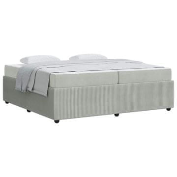 Vidaxl Konstrukcija postelje Svetlo siva 200 x 200 cm blago