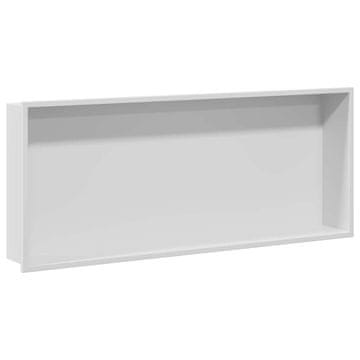 Vidaxl Tuš niša Bela 75 x 30 x 9,5 cm Nerjaveče jeklo