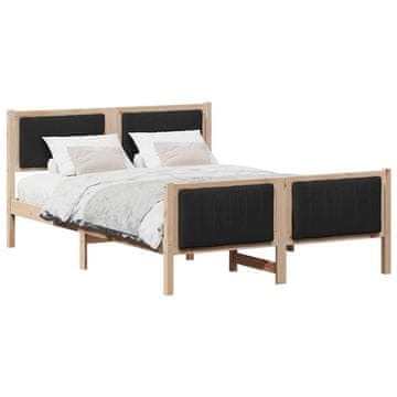 Vidaxl Kovinska posteljna konstrukcija Rjava in črna 135 x 190 cm