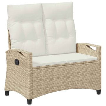 Vidaxl Vrtna klop z blazino Bež in smetanova 105 x 60 x 112 cm