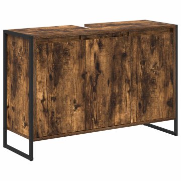 Vidaxl Kopalniška omarica Dimni hrast 90 x 30 x 60 cm Inženirski les