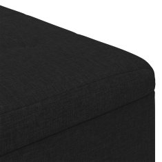 Vidaxl Ottoman s shranjevanjem Črna 60 x 60 x 45 cm blago