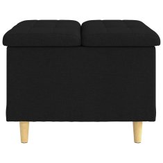 Vidaxl Ottoman s shranjevanjem Črna 60 x 60 x 45 cm blago