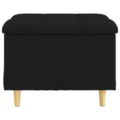 Vidaxl Ottoman s shranjevanjem Črna 60 x 60 x 45 cm blago