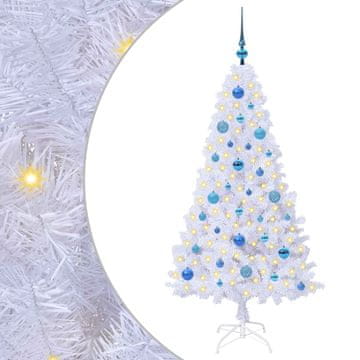 Vidaxl Umestno božično drevo med 150 LED Bela 150 cm PVC in jeklo