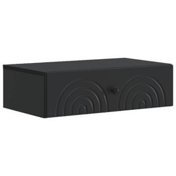 Vidaxl Stenska stranska miza Črna 59 x 34,5 x 17 cm Inženirski les