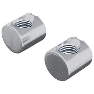 Vidaxl Vijaki v obliki sodčka 2 szt. srebrna M6 x 12 mm Kovina